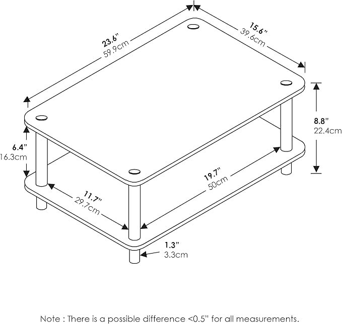 Furinno JUST Coffee Table, 2-Tier Modern Coffee Table - Image 2