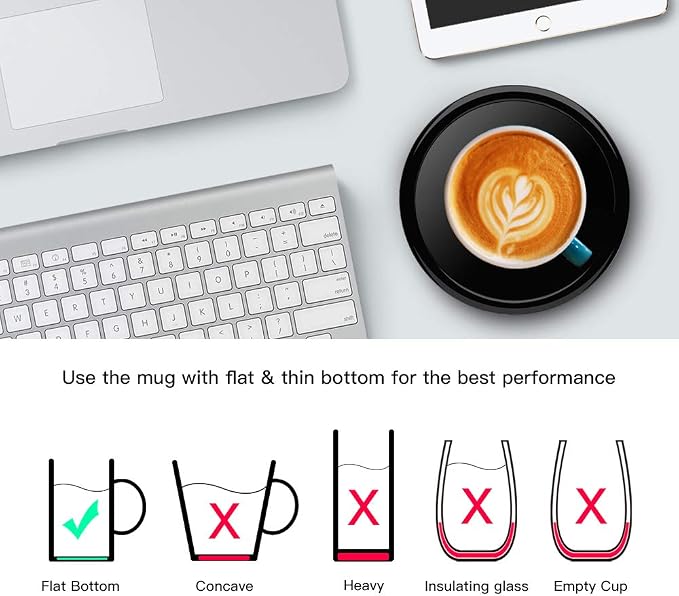 BESTINNKITS Smart Coffee Cup Warmer Set, Auto On/Off Gravity-induction Mug - Image 4