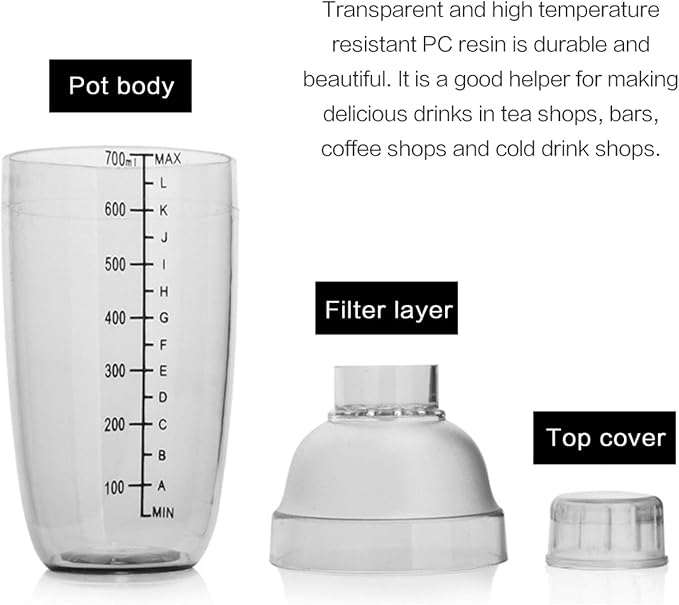 2 Pcs Plastic Cocktail Shaker, Drink Mixer Hand Shaker Cup - Image 4