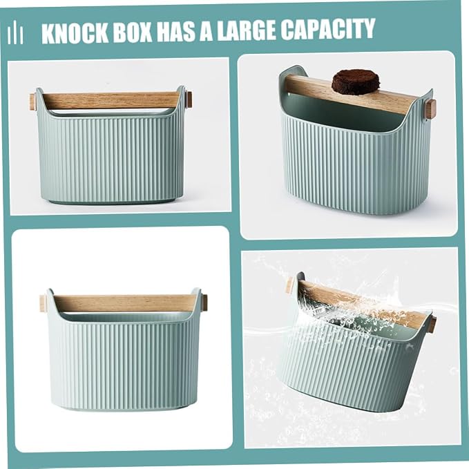 Gatuida Beech Lid Used Ground Container Ground Coffee Waste Bin Holder - Image 8