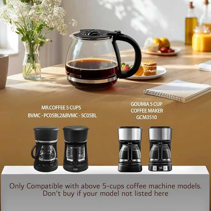 5 Cup Replacement Coffee Carafe, Fits Mr Coffee 5-cups Coffee Machines Model - Image 2