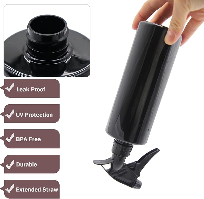 OFFIDIX 360° Water Spray Bottle 2 Pack 16 oz Continuous Plastic Empty Spray - Image 4
