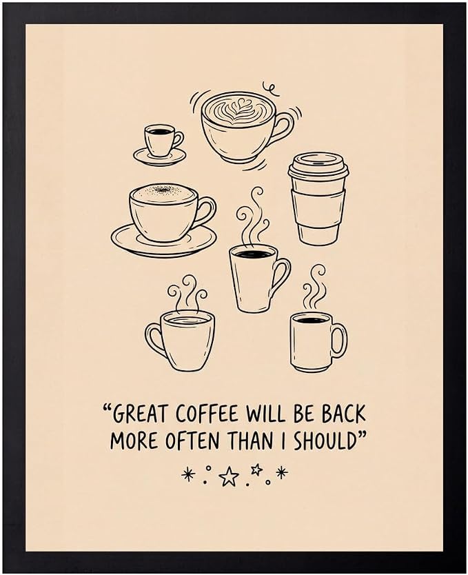 Lawrence Williams Designs Great Coffee Will Be Back Poster by LawrenceWilliamsDesigns