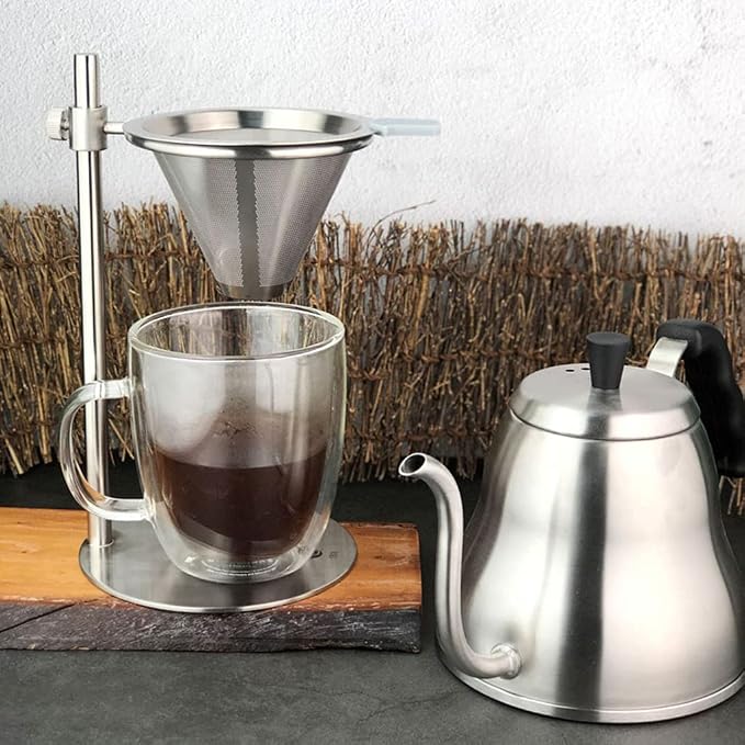 Adjustable Stainless Steel Pour Over Coffee Maker Station Stand - Image 3