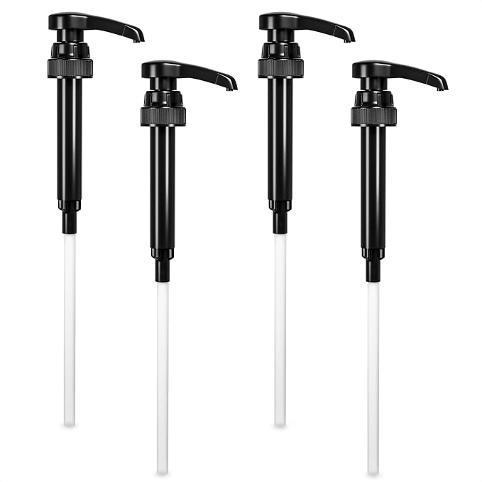 Set of 4 Adjustable Lockable Lab-Style Bottletop Syrup Pumps 12.7 Inch Long by Reluen