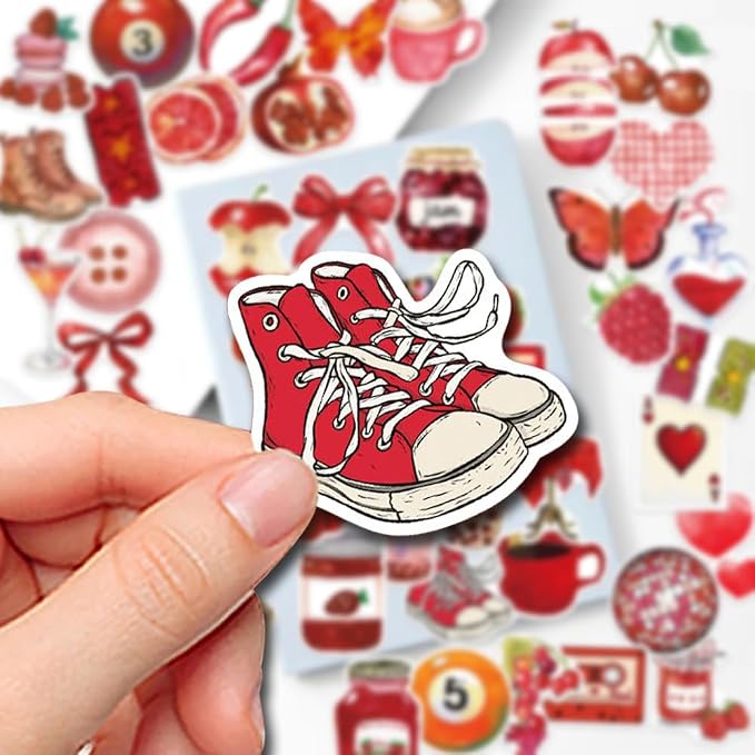 100Pcs Aesthetic Cherry Girls Stickers, Waterproof Vinyl Sticker - Image 8