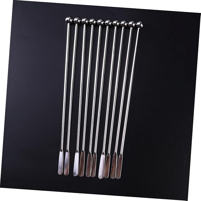 Luxshiny 10pcs Stainless Steel Cocktail Mixing Stirrers Drinks Coffee and - Image 7
