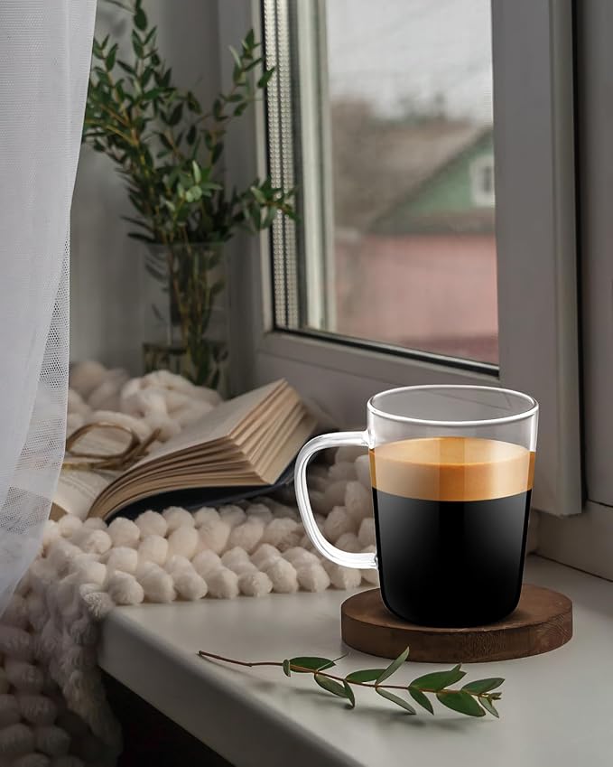 LUXU Glass Coffee Mugs-17 oz, Glass Tea Cups - Image 5
