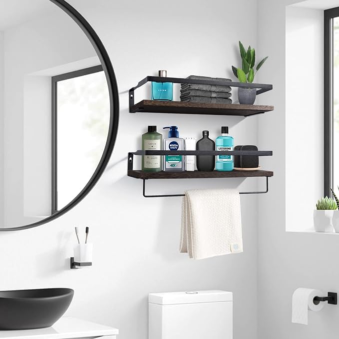 Uten Floating Shelves, Wall Shelves Set of 2, Wall Mounted - Image 5