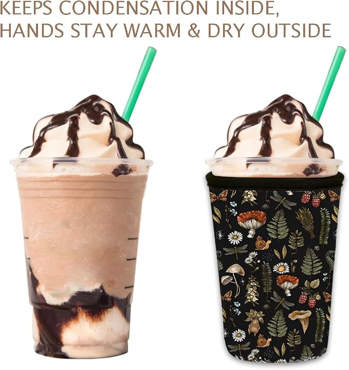 Reusable Insulated Neoprene Iced Coffee Cup Sleeve, Durable Drink Sleeve - Image 6