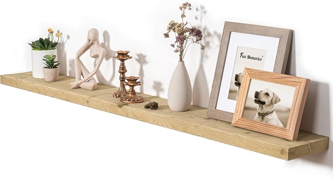 Fun Memories 55 Inch Reclaimed Wood Floating Shelves by FunMemories