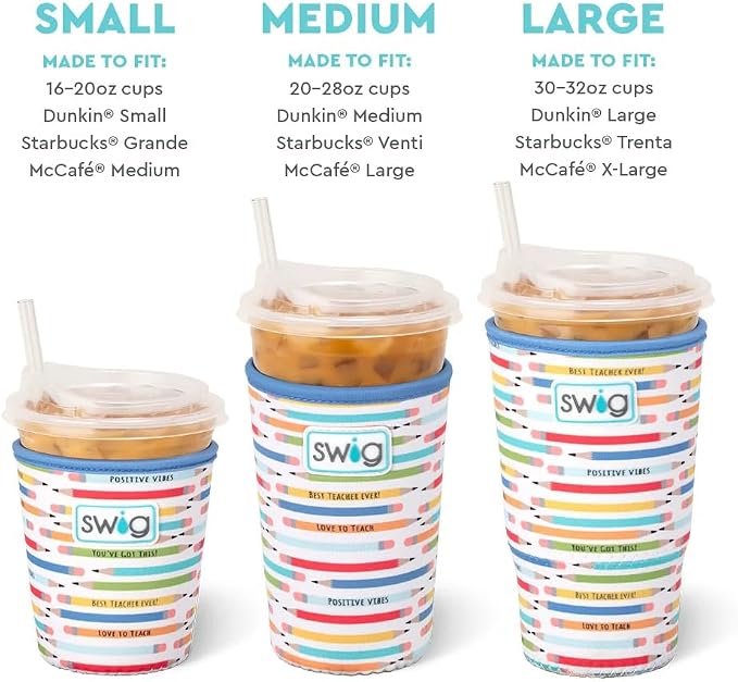 Swig Life Small Iced Cup Coolie, 16-20oz Iced Coffee Cup Insulator Sleeve - Image 5