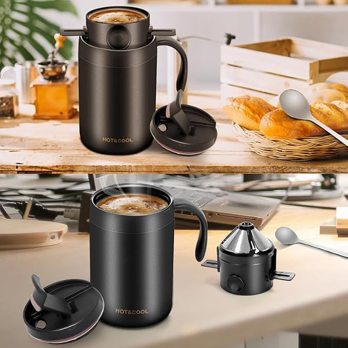 Portable Pour Over Coffee Maker Set, 304 Stainless Steel Vacuum Insulated Mug - Image 3