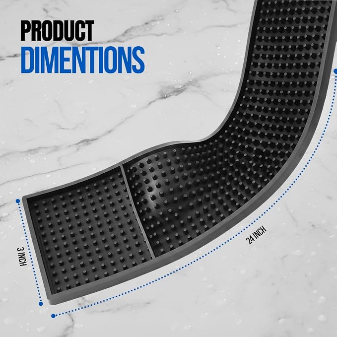 Black Bar Mats 24" x 3" – Non-Slip Rubber Bar Service & Spill Mats - Image 2