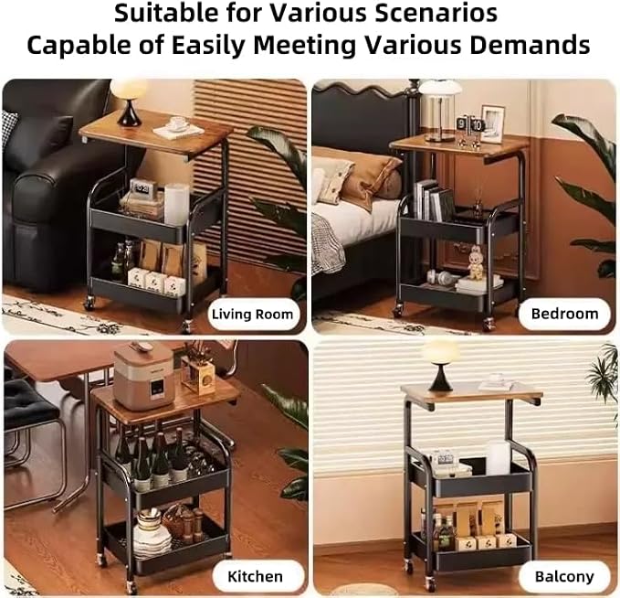 3 Tier Metal Rolling Utility Cart Organizer - Image 7