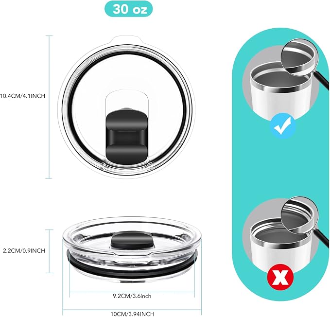 30 oz Tumbler Lid, Replacement Lids Compatible - Image 2