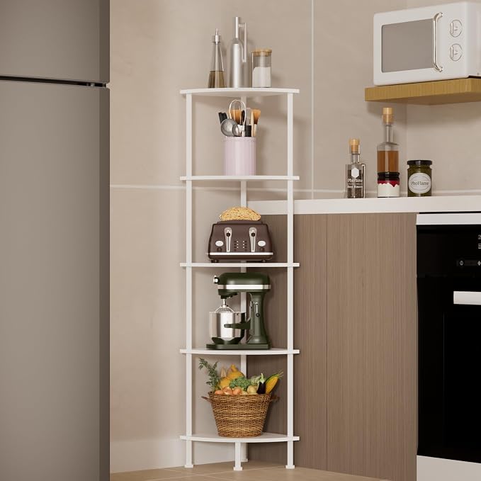 5-Tier Corner Shelf Stand, Tall Display Shelf, Plant Stand, Storage Standing - Image 6
