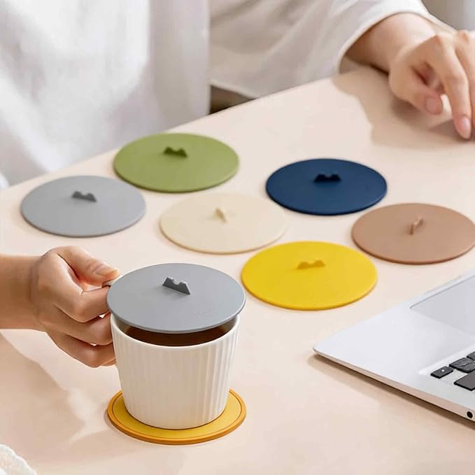 6PCS 3.94 Inch Silicone Cup Lids, 6color Universal Mug Covers - Image 7