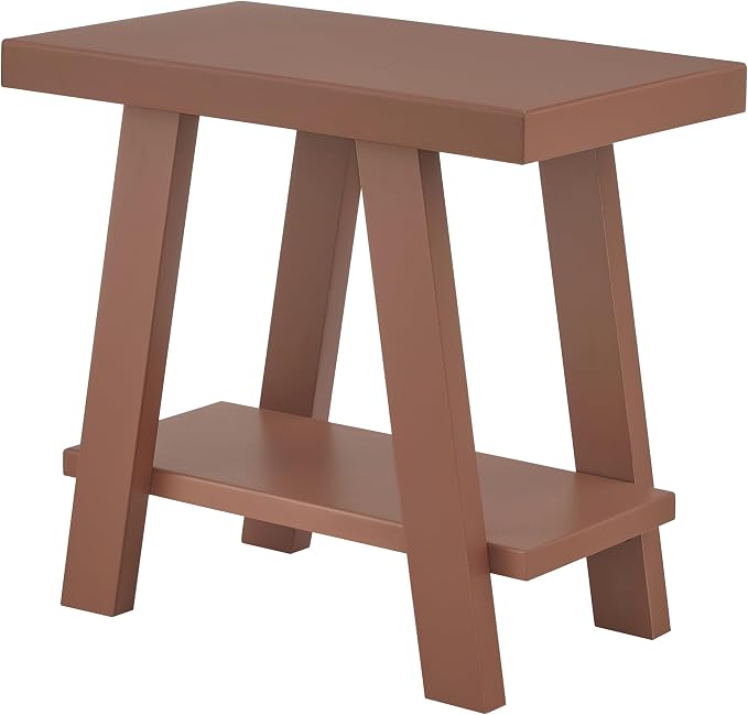 Contemporary Wood End Table in Red, 23.5 Inch Side Table - Image 6