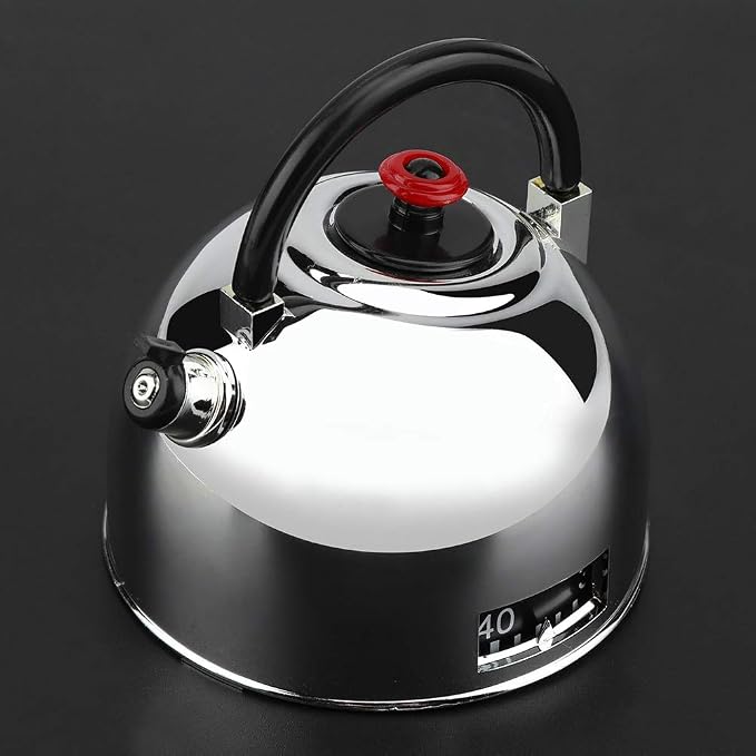 Teapot Shaped Stainless Steel Mechanical Kitchen Timer by Vistreck