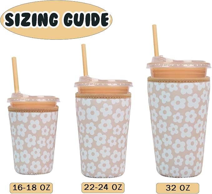Reusable Insulated Neoprene Iced Coffee Cup Sleeve, Durable Drink Sleeve - Image 6