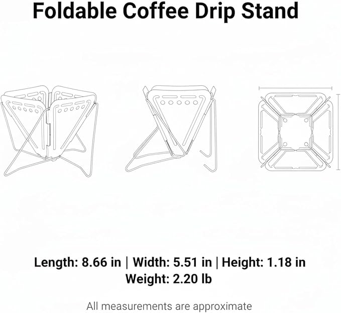 Foldable Coffee Drip Stand, Stainless Steel Pour Over Holder - Image 7