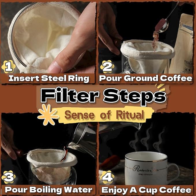 Cloth Coffee Filter More Sense of Ritual Handmade Coffee Filter Preferred - Image 3