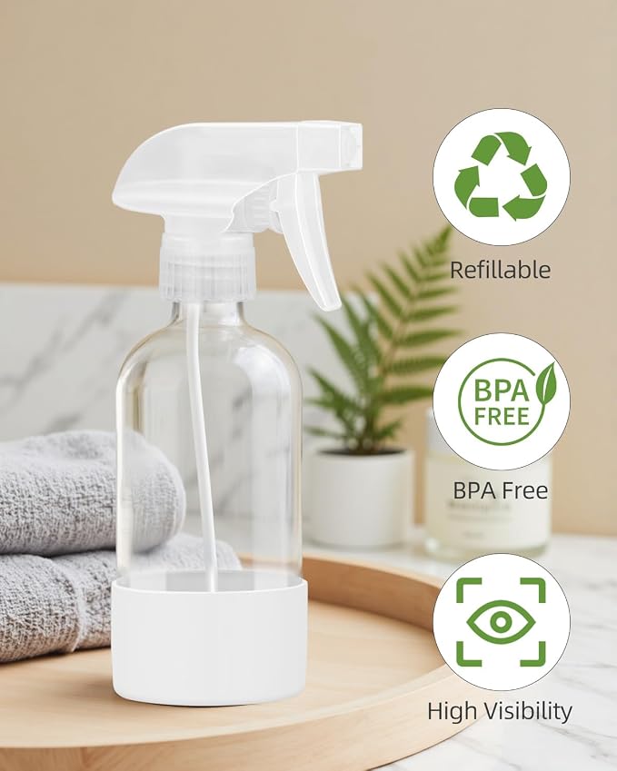 Worldgsb 2 Pack Glass Spray Bottles 8 oz, Empty Refillable Containers - Image 6