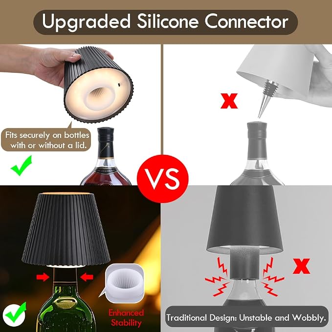 WILIT Wireless Lamp Shades for Liquor Bottle Lights, 3 Level Brightness - Image 2