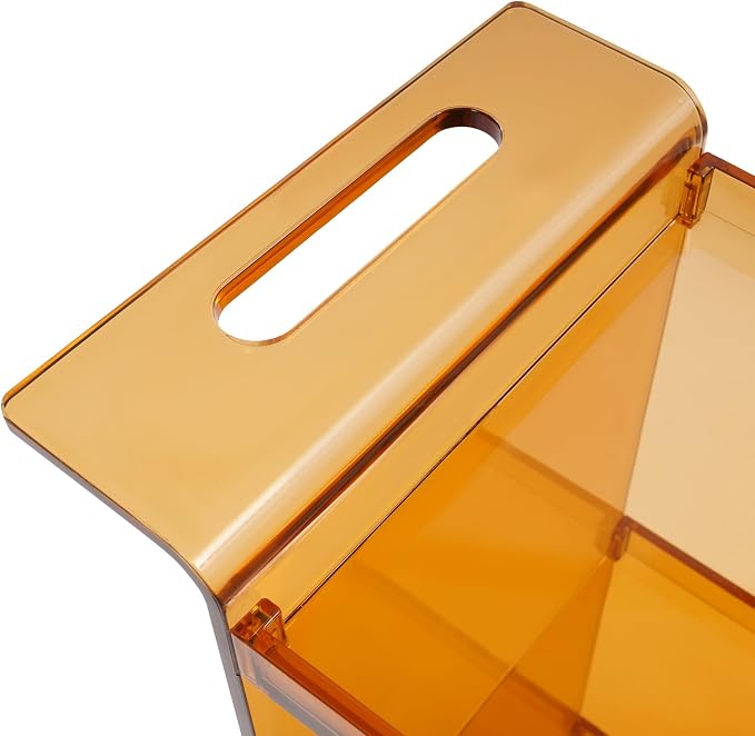Acrylic Rolling Serving Cart, 3 Tier Clear Bar Cart, Acrylic Serving Storage - Image 9