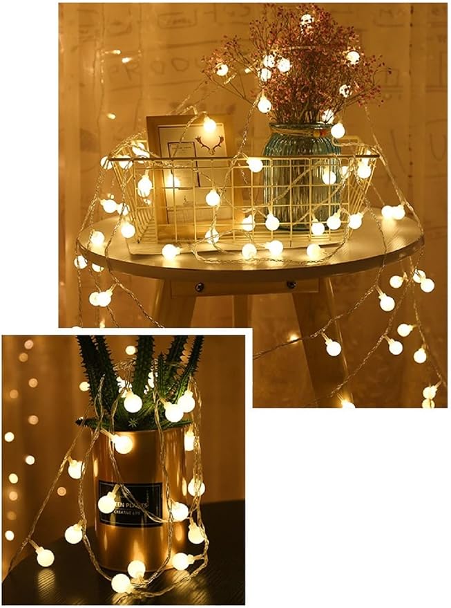 Globe String Lights 20ft 40 LED USB Powered Warm White Fairy Lights - Image 5