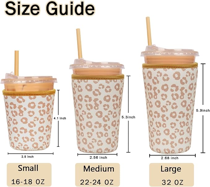 Reusable Insulated Sleeve for Iced Coffee Cup, Coffee Neoprene Sleeve for Cold - Image 5
