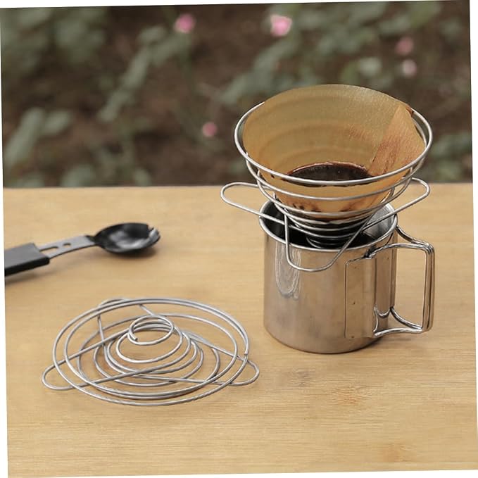 Angoily Coffee Filters Collapsible Dripper Stainless Steel Funnel Tea Slag - Image 9