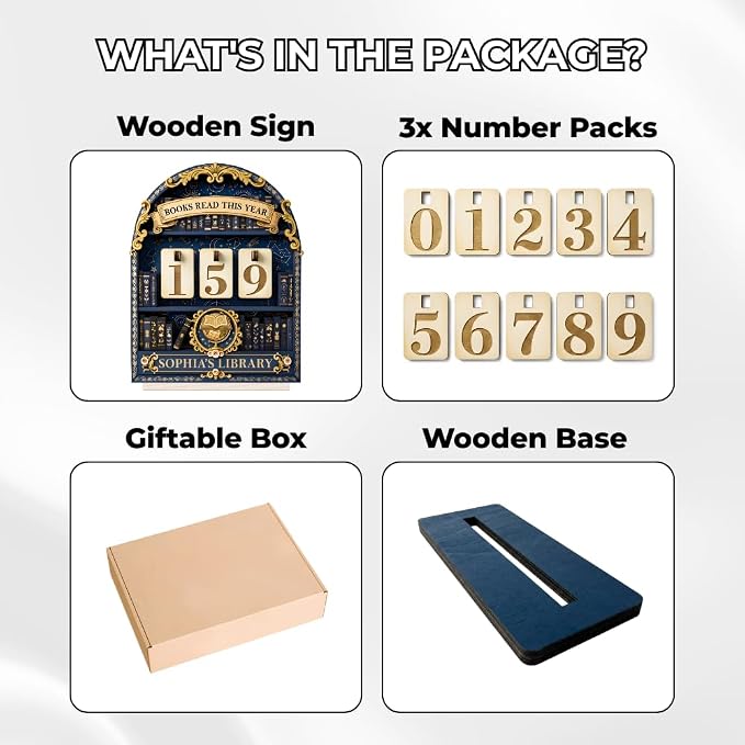 Personalized Book Read Tracker, Wooden Books Read This Year Counter, Reading - Image 4