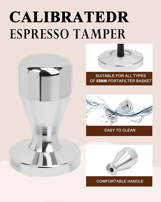 Espresso Kit, 350ml Espresso Milk Frothing Pitcher, 53mm Espresso Tamper - Image 3