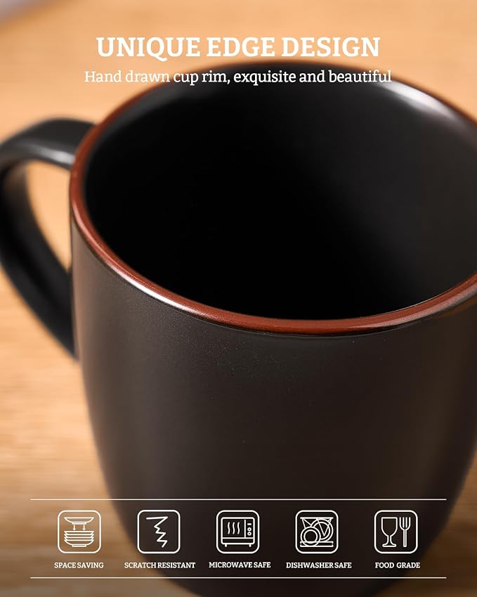 famiware Mercury Coffee Mugs 13 oz, Coffee Mugs Set of 4 - Image 6