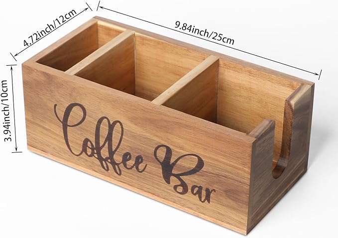 Acacia Wood Station Organizer, Coffee Station Organizer - Image 3