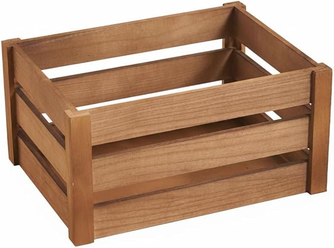 Wooden Storage Crate Sturdy Plant Holder Crate Decorative Slatted Wood Box by Unknown