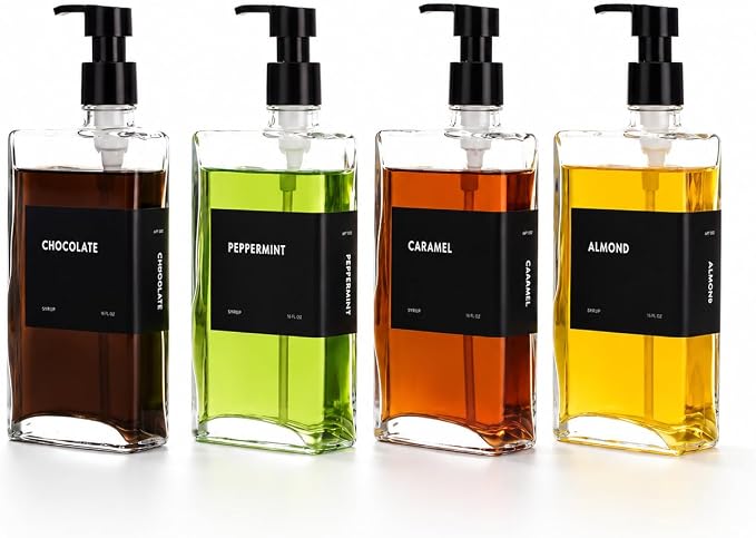 Glass Coffee Syrup Dispensers by APT1101