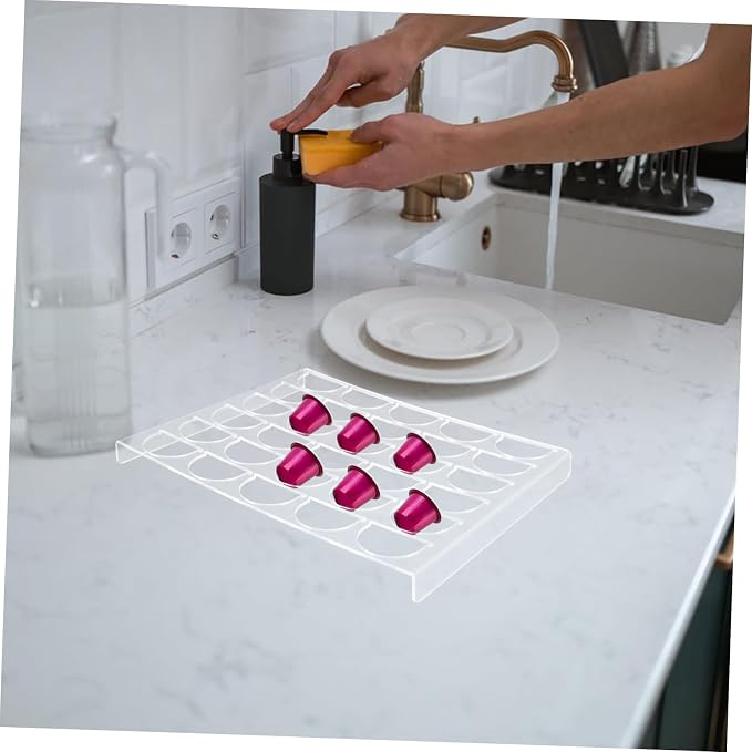 DOITOOL Acrylic Espresso Capsule Holder Stand 30 Grid Kitchen Storage Organizer - Image 8