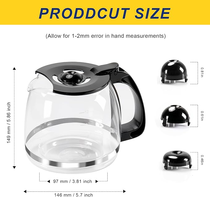 12-Cup Glass Coffee Carafes Replacement Pot 49902 Compatible - Image 4