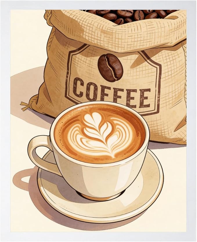 Lawrence Williams Designs Latte Coffee Beans Poster by LawrenceWilliamsDesigns