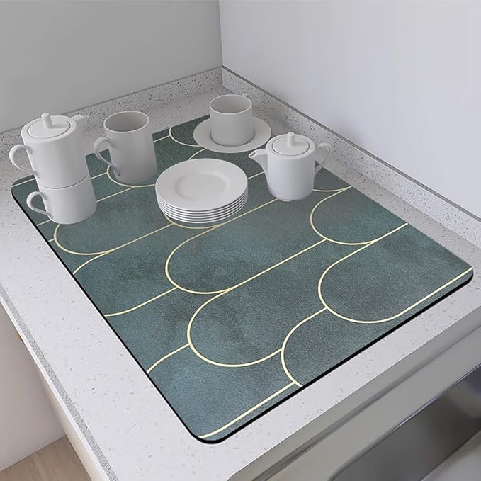 PIGCHCY Coffee Mat 2-Pack, Hide Stain Super Absorbent Dish Drying Mat, - Image 3
