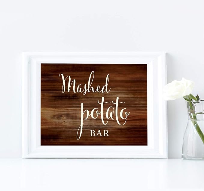 Andaz Press Wedding Party Signs, Rustic Wood Print, 8.5x11-inch, Mashed Potato - Image 4