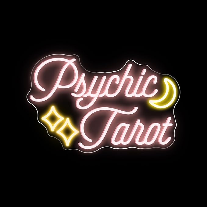 Psychic Tarot Neon Sign With Moon Star - Image 9