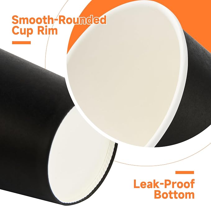 METAPRINT 100 Pack 16 oz Disposable Coffee Cups - Image 4