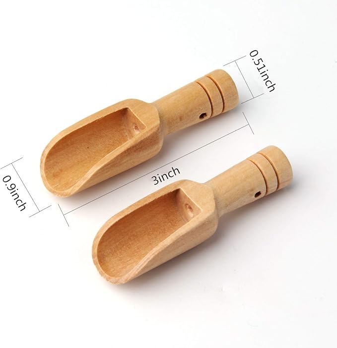 Small Wooden Scoops, Little Wooden Spoons - Image 2