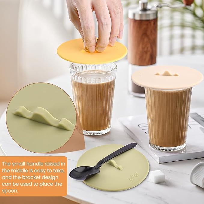6Pcs Silicone Cup Lids, Silicone Multicolored Cup Covers, Universal Mug Cover - Image 7