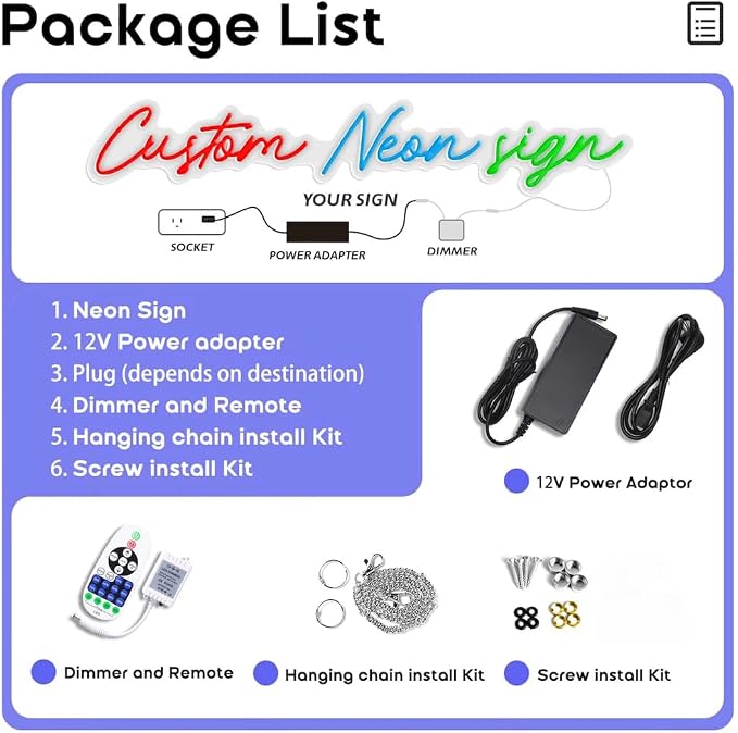 CIONAOR Custom Neon Sign, Custom LED Neon Sign Customizable - Image 6