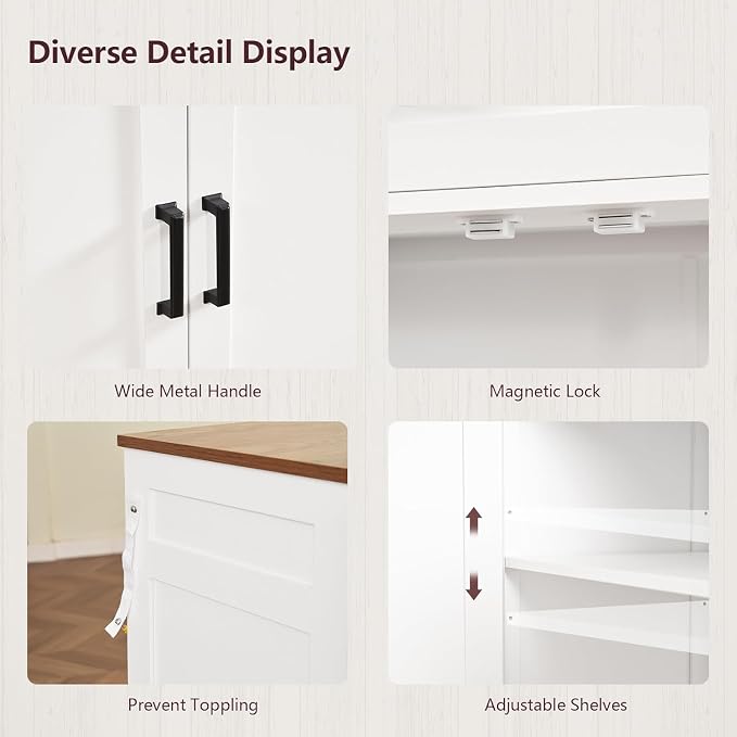 usikey Buffet Cabinet with Storage and Drawers, Modern Coffee Bar - Image 8